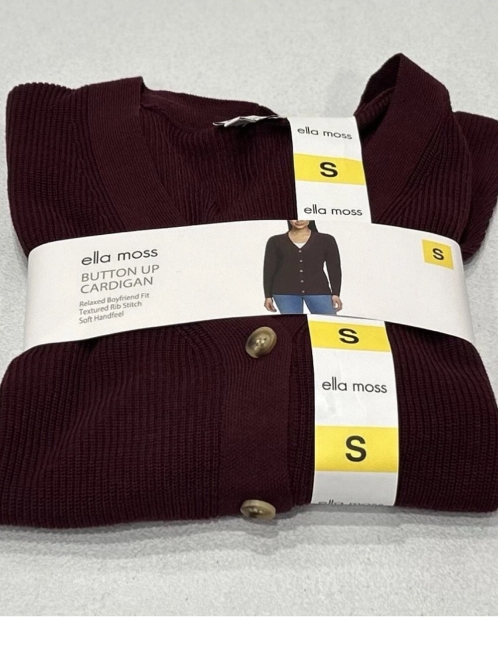 Ella Moss Button-Up Cardigan - Deep Plum
